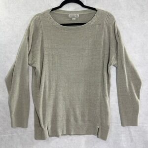 BAREFOOD DREAMS Women Pullover Cozy Chic Ultra Lite Sweater Sz L Gray 55-11